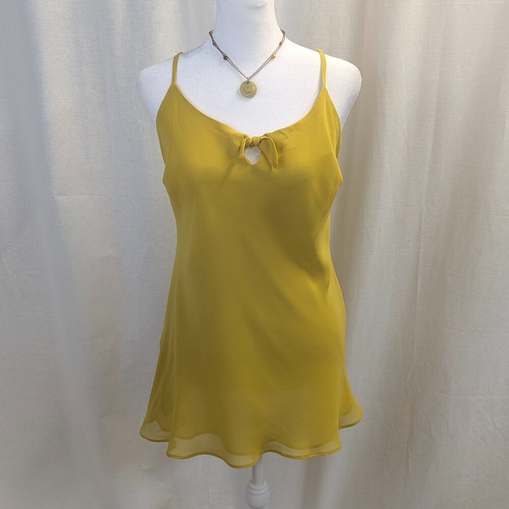 CAbi Size Small Mustard Sheer Camisole Top